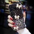For Samsung Galaxy J6 Plus Back Cover Luxury 3D Diamond Butterfly Shiny Glitter Gold Foil Space Starry Cases Clear Soft Silicone Bumper Mobile Phone Case for Girls Boy. 