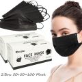 Black Face Mask with 3 High Quality Protective Layers , 100 Pieces 2 box. 