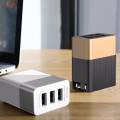 BASEUS TRAVELER SERIES 3.4A Total Output Universal Three U S B Ports Travel Charger Adapter for 99% DIGITAL DEVICES - SILVER. 
