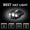 Ultra Bright Hands-Free Led Clip On Hat Light - Rechargeable 150 Lumens Lightweight Spotlight Waterproof Cap Light Flashlight head Light For Fishing Running Camping Cycling. 