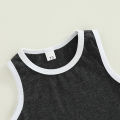 Baby Boys Tanks Tops + Shorts, Sports Casual Style Elastic Waist Drawstring Summer Clothing. 