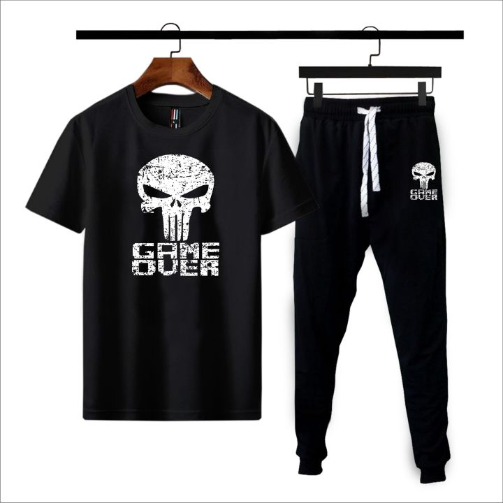 Game Over Printed Tracksuit For Men & Boys - Soft and Comfortable Fabric T Shirt & Trouser Printed Tracksuit