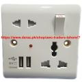 Universal Wall Power Socket Dual USB Ports Charger Outlet Plug Adapter. 