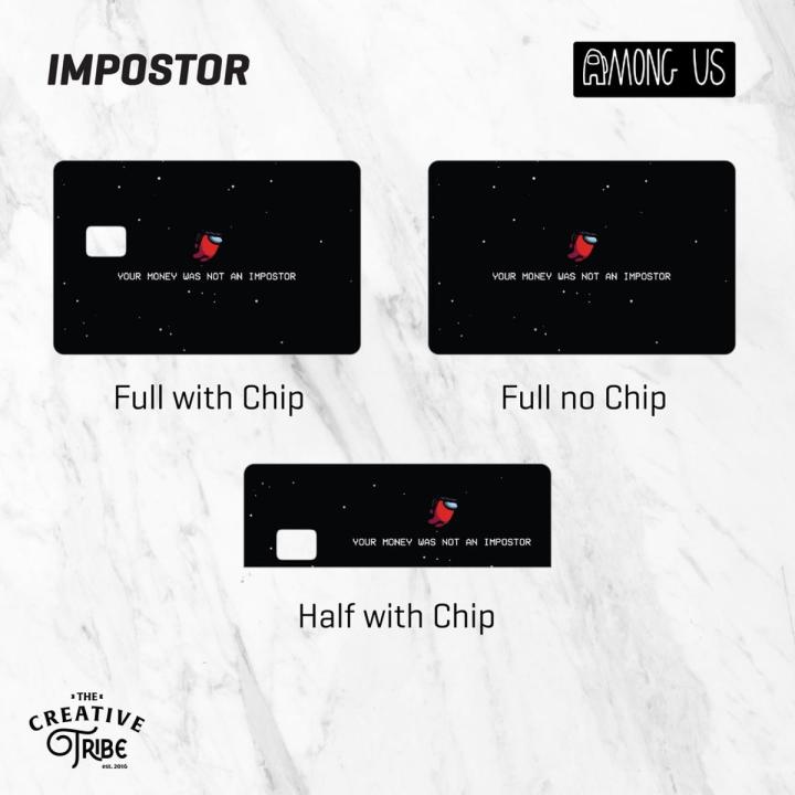 Among Us Skin Card Sticker ATM Vinyl Debit Credit Emoney Flazz Sticker