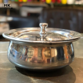 Serving Handi | Premium Stainless Steel Serving Handi | Available in All Sizes | Food-Grade Mathar Designed Handi with Steel Lid | Hammered/Naqshi/Modern Design. 