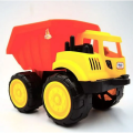 VROOMS & WHEELS Plastic Construction Dumper Truck Push and Go Toy with Moveable Dump Box for Kids, Hand Operated Engineering Vehicle for Boys & Girls, Multicolor, 3+Years. 