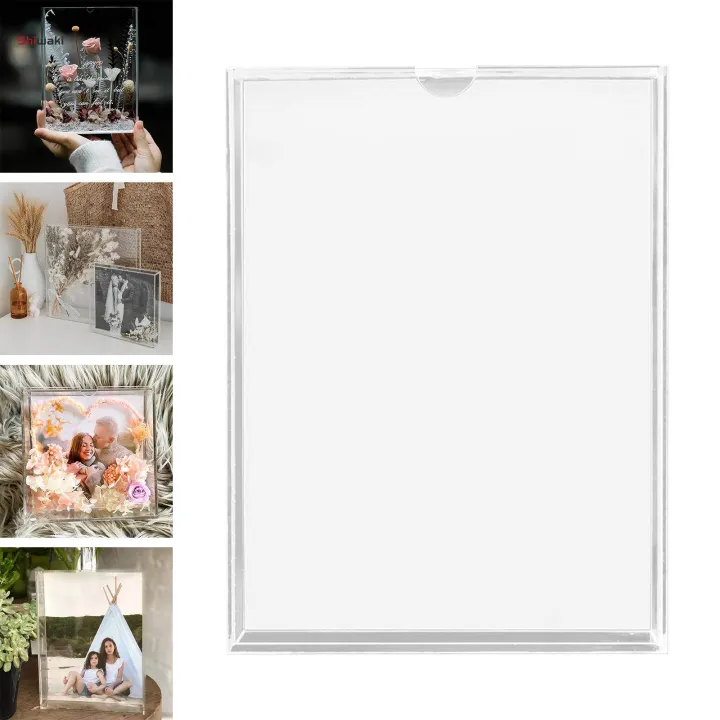Acrylic Shadow Box Dried Flower Display Stand Decoration Memory Display ...