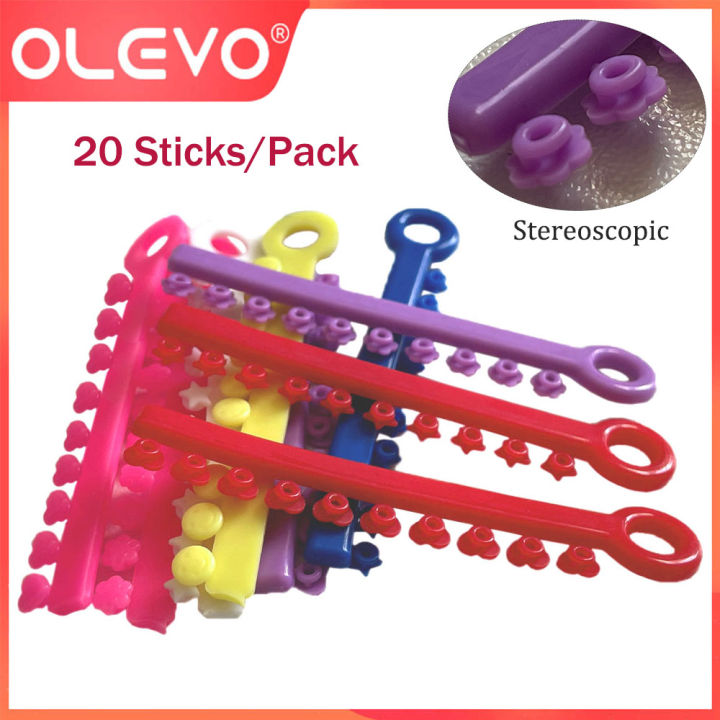 OLEVO 200Pcs/20Sticks Dental Elastic Elastomeric Ligature Ties Orthodontic Leagues for Teeth Braces Brackets O-Ring Rubber Bands