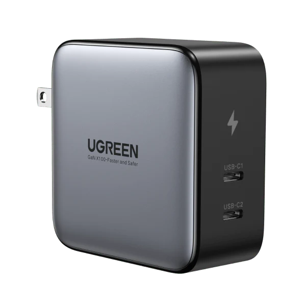 U-Green Nexode 100W USB C Wall Charger - 2 Ports - For Apple MacBook / Andoird Mobiles / Samsung Tablets