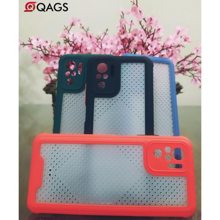 QAGS Xiaomi Redmi Note 10 Pro Cover - Multi cover - Semi Transparent (Self Dotted) Matte Shockproof Camera Ring Protection Case Back Cover