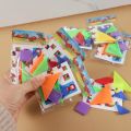 6 Set - 42 Pcs - Early Learning Educational Plastic Puzzle Tiles Geometric Pattern Shapes Jigsaw Puzzle Game Block Toy for Kids Boys girls Children  Brain Teaser Intelligent Montessori Colorful Tangram Puzzles Blocks Shapes Mini Toys. 
