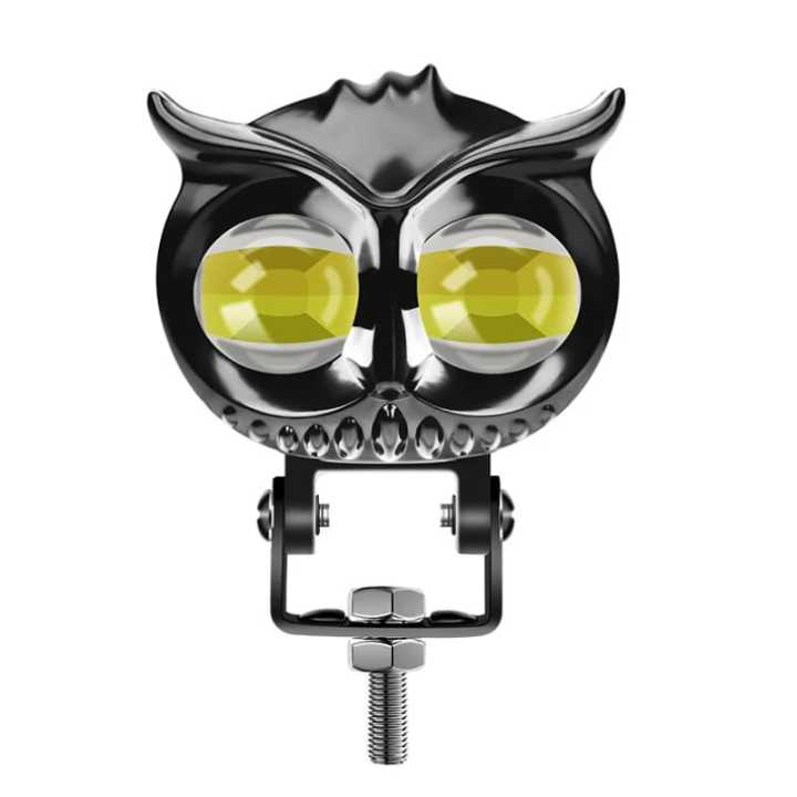 HJG Owl Spot Light For Bike Car Jeeps Motorcycle White Yellow + Flash Led Headlight 1 Pcx - 3 Functions