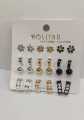 Earrings set of 12 pairs for girls fashion ear rings tops studs. 