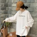 [Plus Size] (150kg Could Wear) Women Autumn Thin Long Sleeve Plus Size T Shirt Loose Slim Bottom Oversize T-shirt Fashion Print Tops. 