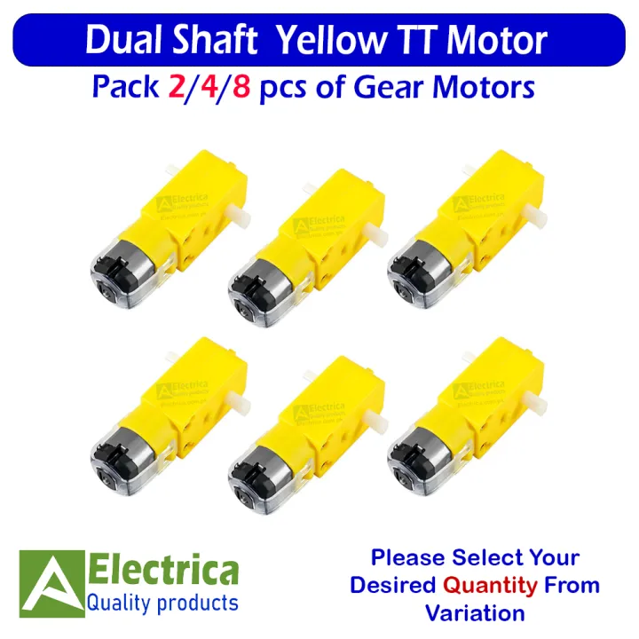 2/4/8%20Pcs%20Doble%20Shaft%205v%20Yellow%20TT%20Motor%20DC%20Gear%20Motor%20for%20DIY%20Projects%20By%20Electrica%20-%20Image%202