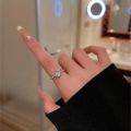 Blue Crystal Planet Rings Aesthetic Creative Zircon Asteroid Open Ring Y2k Shiny Zircon Rings For Women Teens Party Jewelry. 