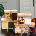10pcs  Kitchen Storage Square Sealed Glass Jar With Lid,200ml  Multifunctional Reusable Airtight Glass Bottle, For Storing Spices, Tea, Nuts, Grain And Sugar, Kitchen Supplies. 