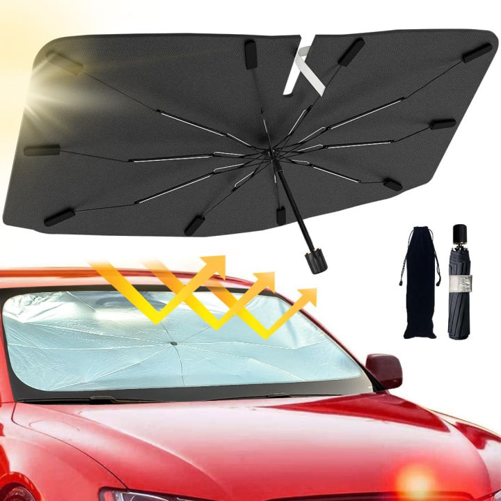 Car Windshield Sunshade Cover Umbrella for UV Reflecting and Heat Protection / Foldable High Quality Car Sunshades for Windshield Interior Heat Protection Windshield Sun Shade Cover Umbrella Style – Car Interior Protection Accessories