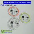 Pack of 3 LED Lights Red,Green,Blue 12 Watt Direct 220 Volt AC Supply, No need Driver. 