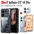 （3 in 1）infinix GT 10 Pro Shockproof Phone Case for infinix Note 30 Pro 30 4G 5G 30 Vip GT10 PRO TPU Casing Soft Anti-fall Back Cover and Ceramic frosted film and Camera lens film. 