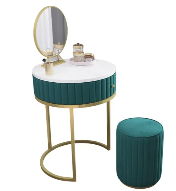 Dressing%20Table%20/%20Tufted%20Round%20Dressing%20Table%20/%20Dressing%20Table%20With%20Mirror%20And%20Tufted%20Stool%20/%20Dresser%20/%20Dressing%20Table%20-%20Image%203