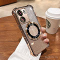 Casing For Infinix smart 9 hot 50i Sparkling Pink Four Corner Anti Drop Phone Case Aesthetic Magnetic Shockproof Silicone TPU Soft case. 