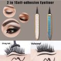 Self-adhesive Lash Glue Eyeliner Pen, 2 in 1 Glue Eyeliner Pen Diamond Bling Glitter Eyelash Glue Eyeliner. 