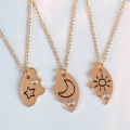 3 Piece Sun Moon Star Pendant Necklace Best Friend Bff Friendship Couple Necklace Jewelry. 