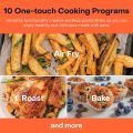 Nutricook Air Fryer 2, 1700 Watts, Digital Control Panel Display, 10 Preset Programs With Built-In Preheat Function, 5.5 Liters, Brush Stainless Steel/Black, Af205. 