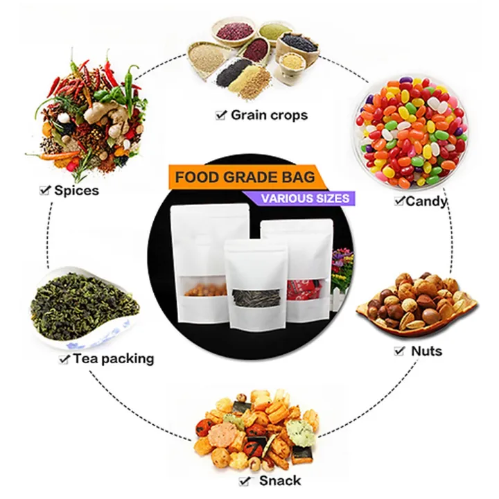 17x24%20cm%20100pcs/Lot%20Biodegradable%20White%20kraft%20paper%20stand%20up%20pouch,%20stand%20up%20paper%20bags%20with%20window%20and%20zipper%20Packaging%20material,%20packaging%20box,%20packaging%20bags%20food%20container,%20food%20Grade%20-%20Image%203