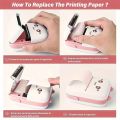 Pocket Inkless Mini Printer - 15 x Sticky Paper Roll & 15 x Thermal Paper Roll - Thermal Portable Bluetooth Wireless Mini Printer For Kids - For Photo, Picture, Office Receipt, Label Note, QR Code - Compatible With IOS & Android - Pink & Blue. 
