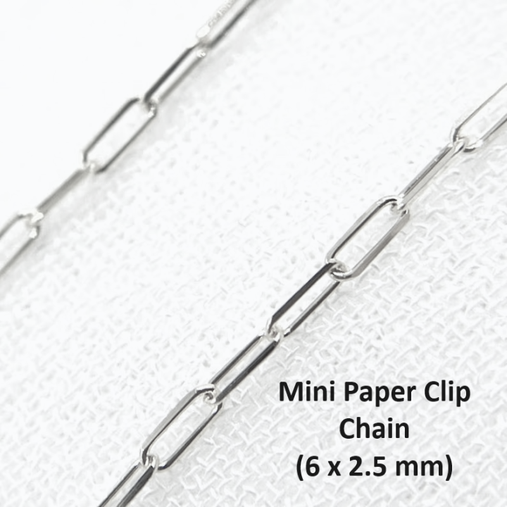 Mini Paper Clip Chain | 6 x 2.5 mm | High Quality | Stainless Steel | Ready to Wear | Used in DIY Jewelry Accessories