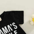 Newborn Toddler Boy Outfits Sets Letter Printed Short Sleeve T-shirt with Camouflage Short Pant Suits. 