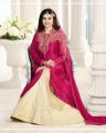 Shocking Pink Georgette Embroidered Semi-Stitched Lengha Suit For Women - 3 Pcs Parachi-51005. 