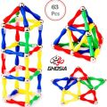 Magnetic Sticks Building Blocks Toys, 63 Pcs Magnet Construction Build Kit Education Toys 3D Puzzle - 6318. 