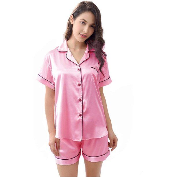 Women's%20Satin%20Pajamas%20Sleepwear%20Set%20Short%20and%20Long%20Button-Down%20PJ%20Set%20preeto%20-%20Image%202