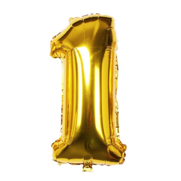 Golden Extra Large Digit One (1) - 32 Inches Giant Foil Number