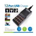 12-Port USB Fast Charger, High-Speed Charging, Multi-Device Support. 
