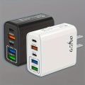Fast Charging Protocol 65W PD Multi-port Fast Charger - PD And 3 USB Ports Adapter For All Phones Fast Charging. 