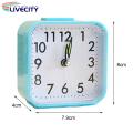 Small Bedside Clock Silent Battery Powered Alarm Clock with Night Light Perfect for Heavy Sleepers Kids Elderly Easy to Read Travel Friendly Compact Alarm Clock. 