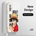 Casing For Vivo X70 5G X70T Vivo X70 Pro Luxury Cartoon OnePiece Luffy Camera Protection Phone Case Plating Edges Silicone Soft Cover With Free Lanyard. 