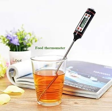 Techmanistan Digital Thermometer with Stainless Steel Sensor Probe, Food Thermometer, Digital Food Thermometer Stainless Steel Long Sensor Probe Temperature Meter