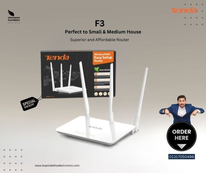 Tenda%20F3%20Wireless%20WIFI%20Router%20%20-%20Version%206%20&%208,%20300Mbps%20Wi-Fi%20Repeater%20Booster%20Extender,%204%20RJ45%20Ports,%20Home%20Network,%20IP-Based%20Bandwidth%20Control"%20-%20Image%203