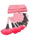 12 Pieces Makeup Brushes Set With Beautiful Pink Pouch. 