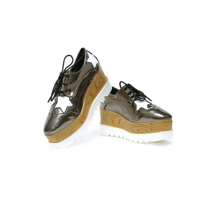 Metallic Patent Leather Sneakers For Women