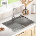 Steel sink 60x45 steel sink 304 steel sink kitchen sink 60 x 45 stainless steel sink single sink silver. 