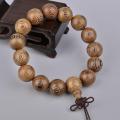 New 15mm Wood Tibet Buddha Buddhit Prayer Bead Bracelet Mala Bangle Writband. 