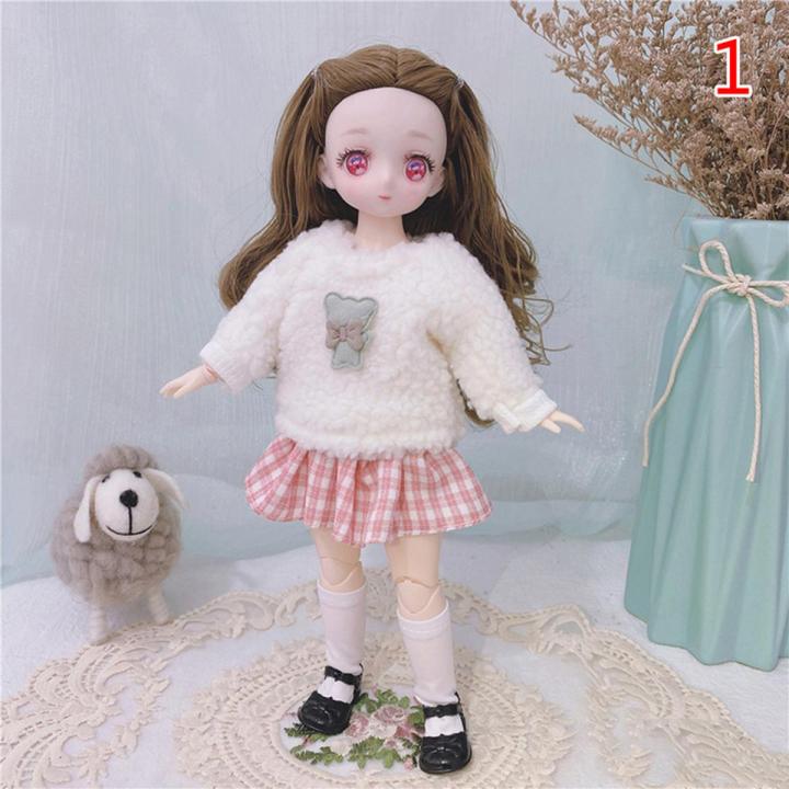 30CM Doll 20 Movable Joints 12 Inch Makeup Dress Up Anime Eyes Dolls for Girls