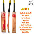 JD Half Cane Handle Tapeball Cricket Bat, Players Edition Cricket Tape ball Bat for Long Sixers, High Quality Kashmiri Wooden Cricket Bat for Adults. 