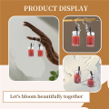 (GGBR) Funny Lemon Tea Pearl Milk Tea Earrings Bubble Tea Funny Dangle Earrings for Women ,Pink. 